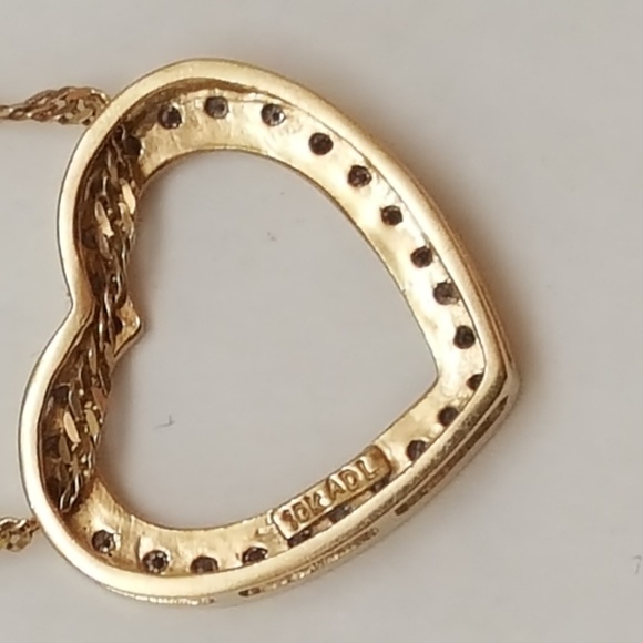 Estate Vintage 10k gold .50ct diamond pendant - Picture 4 of 6